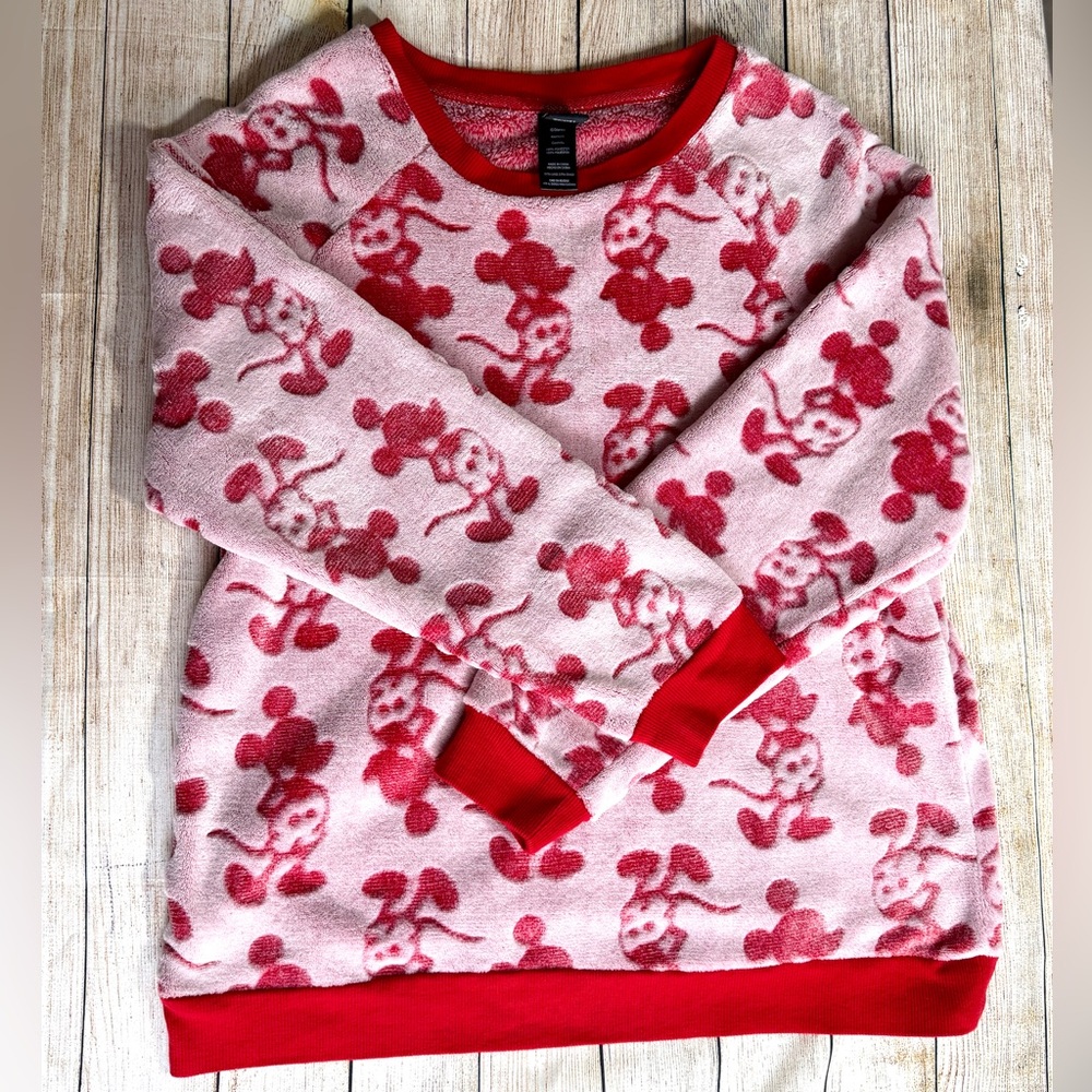 Disney Mickey Mouse Fleece Pullover Sweatshirt. Womens Size XL